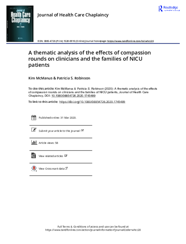 (PDF) A thematic analysis of the effects of compassion rounds on ...