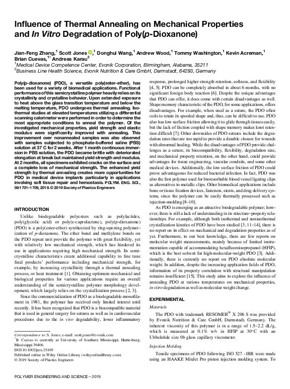 (PDF) Influence of Thermal Annealing on the Mechanical Properties of ...