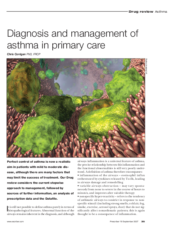 (PDF) Diagnosis and management of asthma in primary care