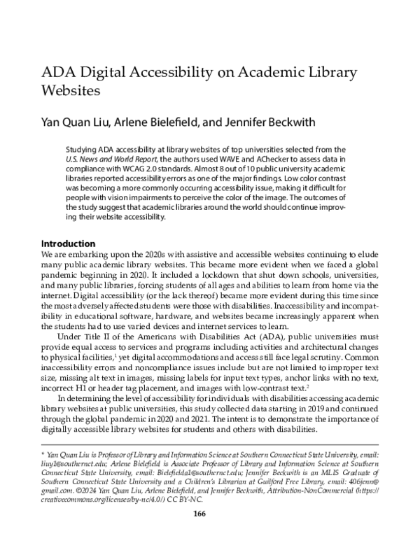 (PDF) ADA Digital Accessibility on Academic Library Websites