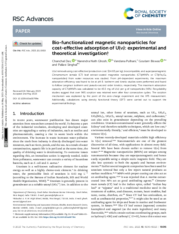(PDF) Bio-functionalized magnetic nanoparticles for cost-effective ...