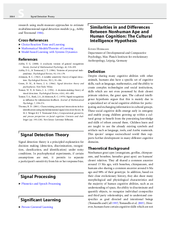 (PDF) Similarities in and Differences Between Nonhuman Ape and Human ...