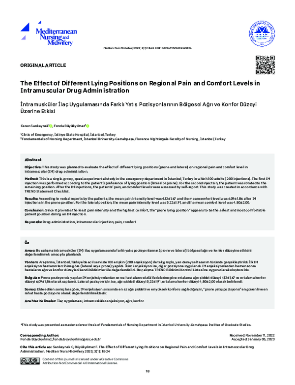 (PDF) The Effect of Different Lying Positions on Regional Pain and ...