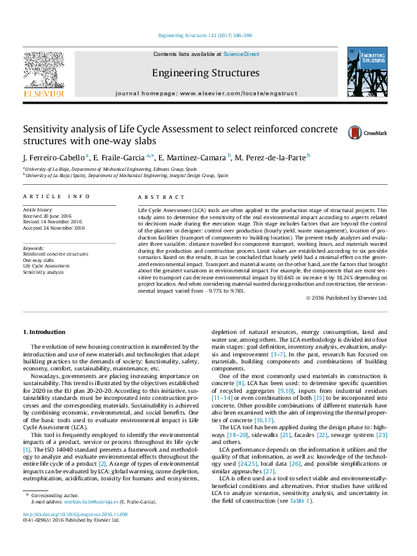(PDF) Sensitivity analysis of Life Cycle Assessment to select ...