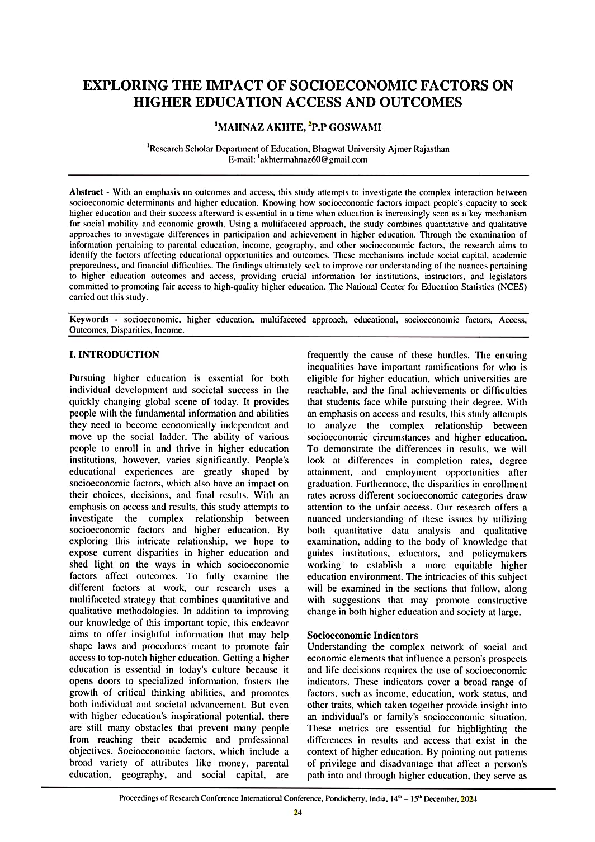 (PDF) Exploring the Impact of Socioeconomic Factors on Higher Education ...