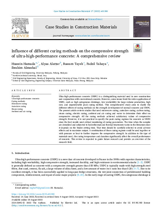 (PDF) Influence of different curing methods on the compressive strength ...
