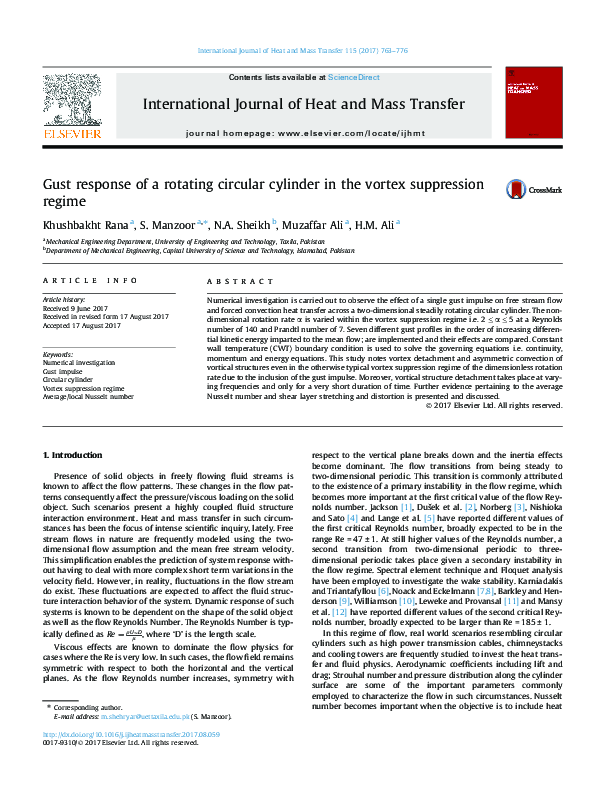 (PDF) Gust response of a rotating circular cylinder in the vortex ...