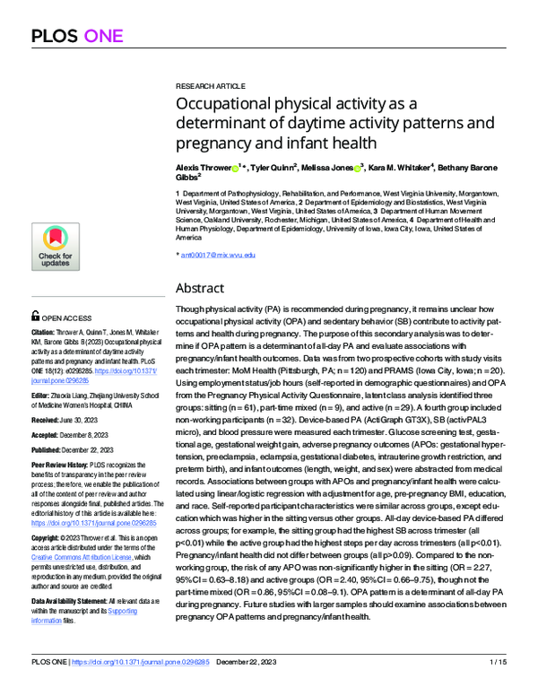 (PDF) Occupational physical activity as a determinant of daytime ...