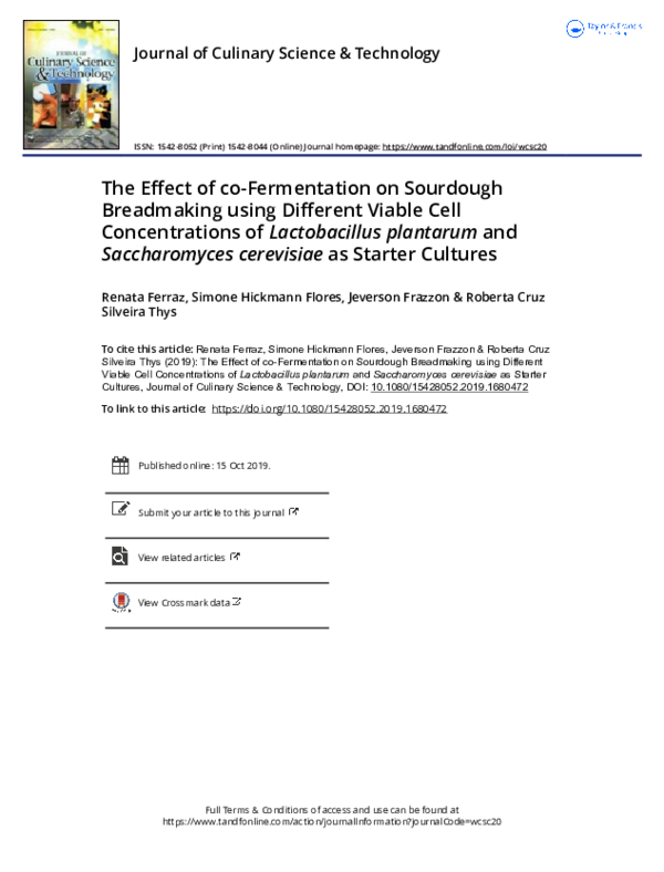 (PDF) The Effect of co-Fermentation on Sourdough Breadmaking using ...