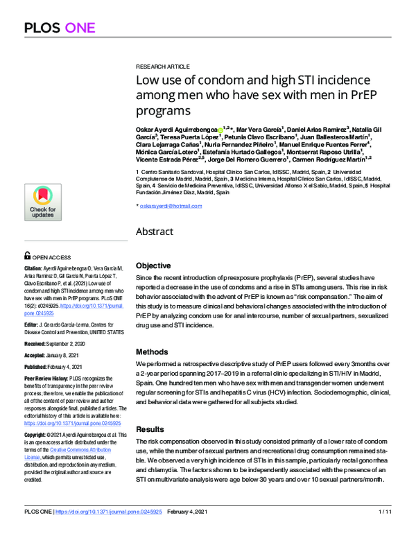(PDF) Low use of condom and high STI incidence among men who have sex ...