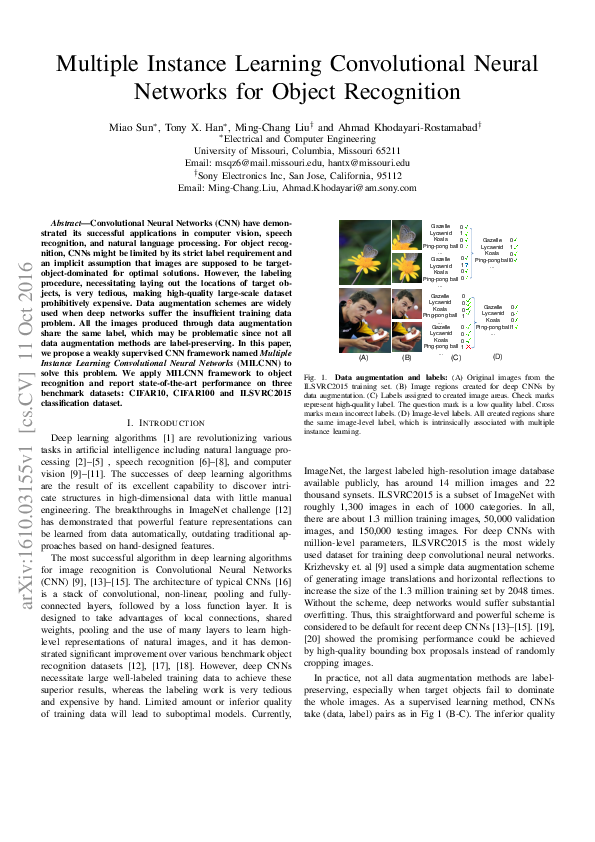 (PDF) Multiple Instance Learning Convolutional Neural Networks for ...
