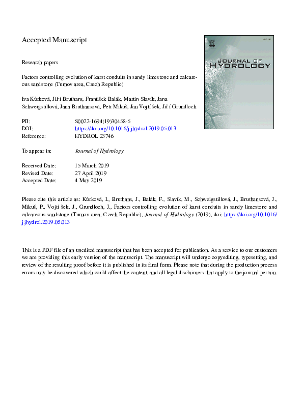 (PDF) Factors controlling evolution of karst conduits in sandy ...