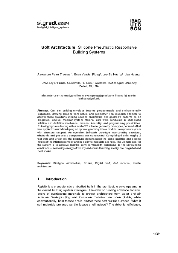 (PDF) Soft Architecture: Silicone Pneumatic Responsive Building Systems