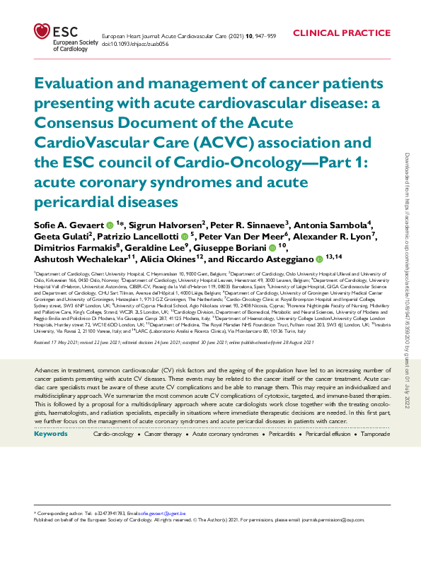 (PDF) Evaluation and management of cancer patients presenting with ...