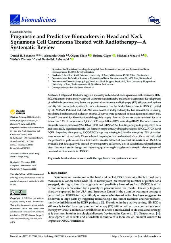 (PDF) Prognostic and Predictive Biomarkers in Head and Neck Squamous ...