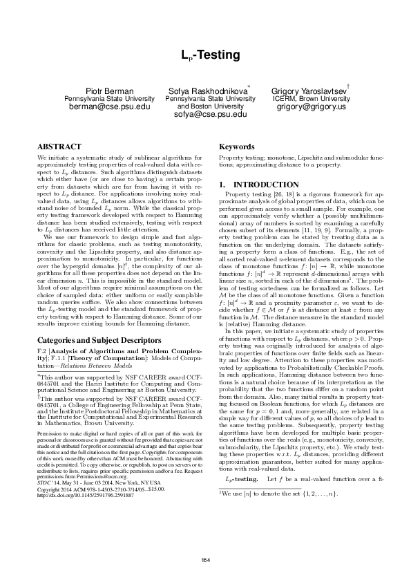 (PDF) L p -testing