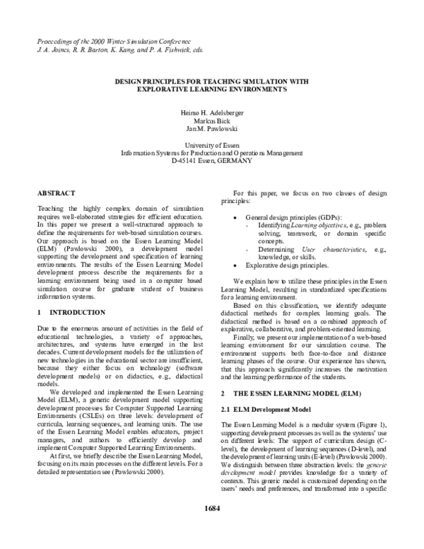 (PDF) Learning environments for simulation education: design principles ...