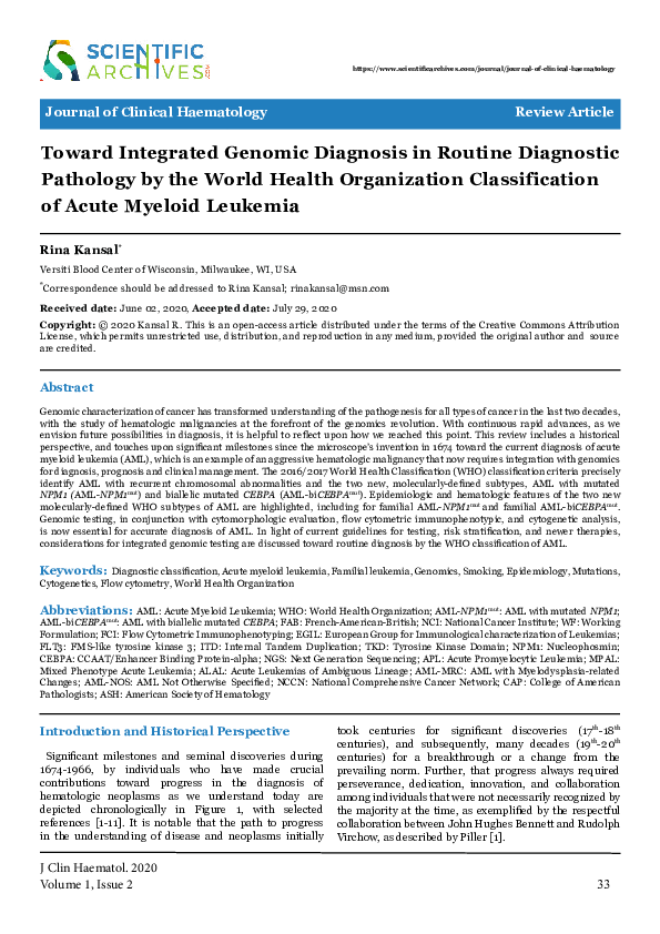 (PDF) Toward Integrated Genomic Diagnosis in Routine Diagnostic ...