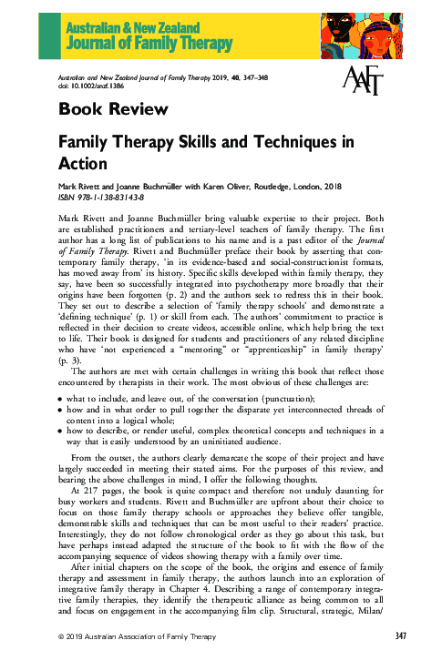 (PDF) Family Therapy Skills and Techniques in Action