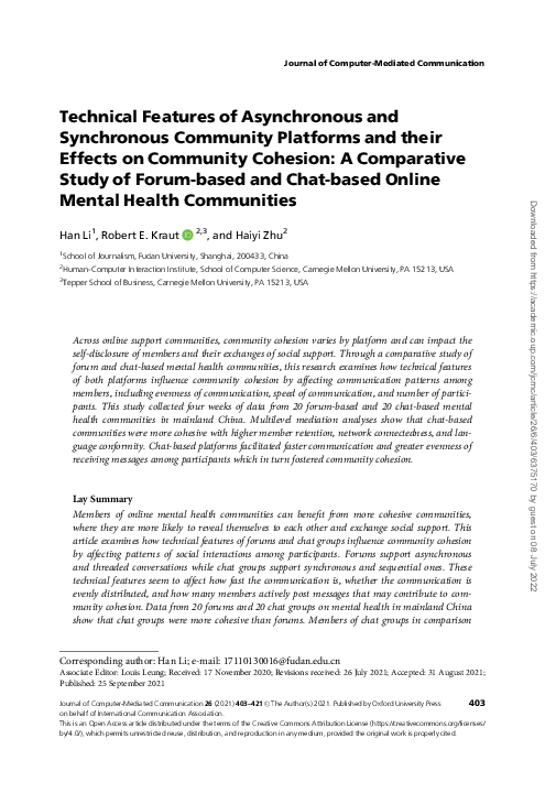 (PDF) Technical Features of Asynchronous and Synchronous Community ...