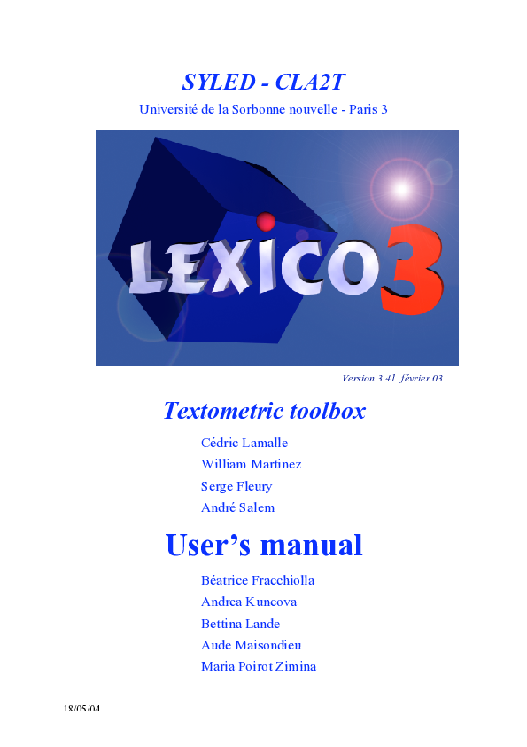 (PDF) Lexico3 Textometric toolbox User’s manual