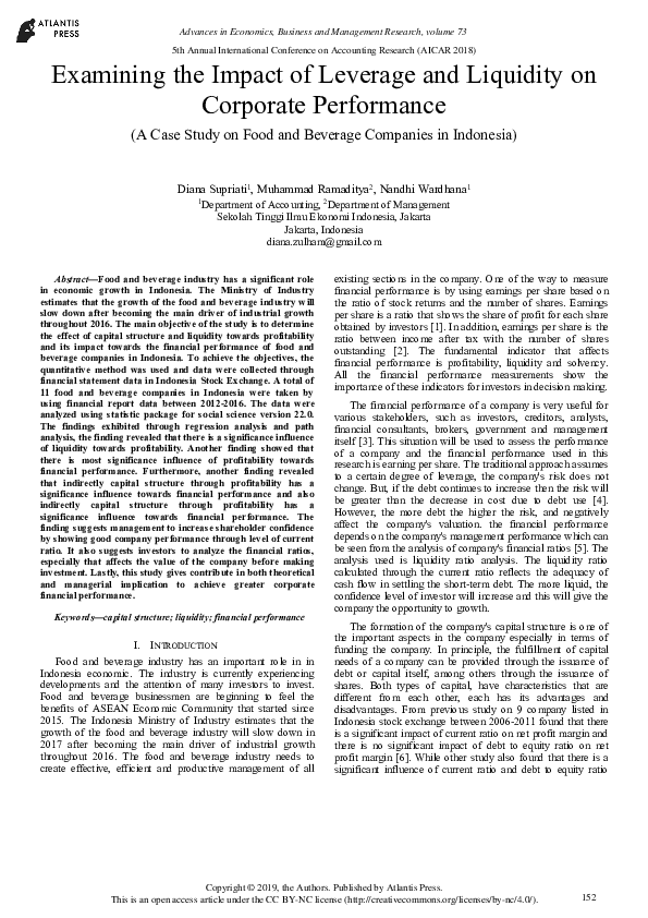 (PDF) Examining the Impact of Leverage and Liquidity on Corporate ...