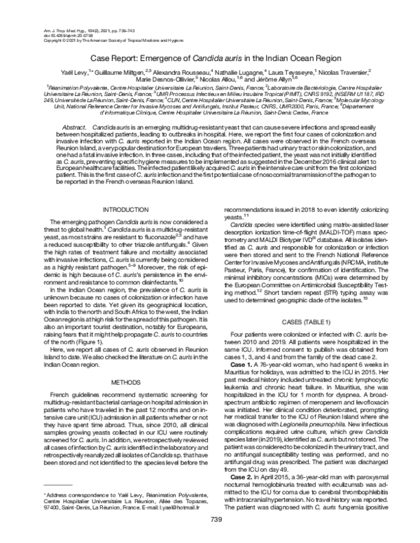 (PDF) Case Report: Emergence of Candida auris in the Indian Ocean Region