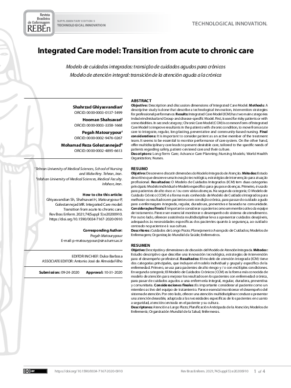 (PDF) Integrated Care model: Transition from acute to chronic care