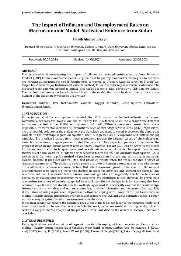 (PDF) The Impact of Inflation and Unemployment Rates on Macroeconomic ...