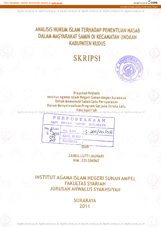 (PDF) Analisis hukum Islam terhadap Penentuan Nasab dalam Masyarakat ...