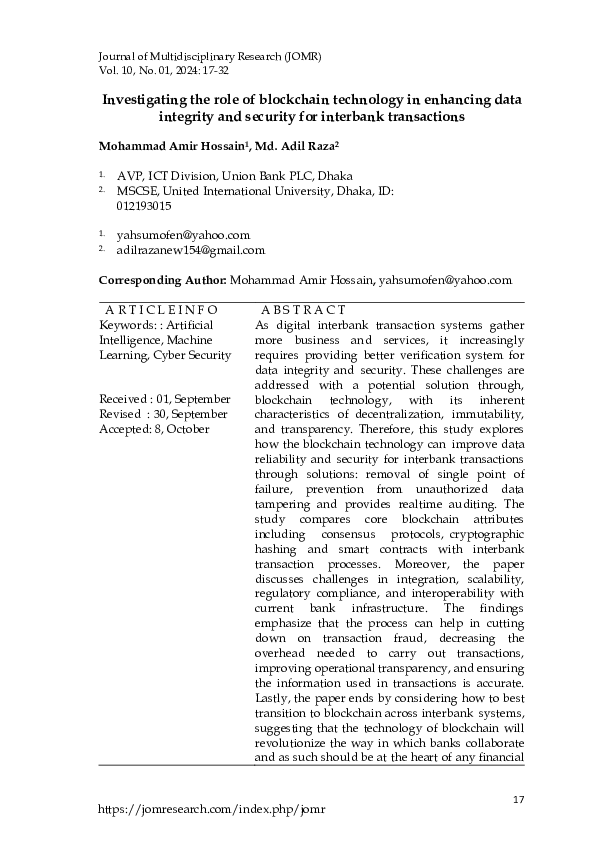 (PDF) Investigating the role of blockchain technology in enhancing data ...