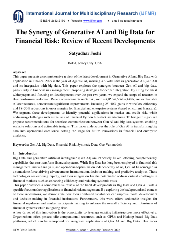 (PDF) The Synergy of Generative AI and Big Data for Financial Risk ...