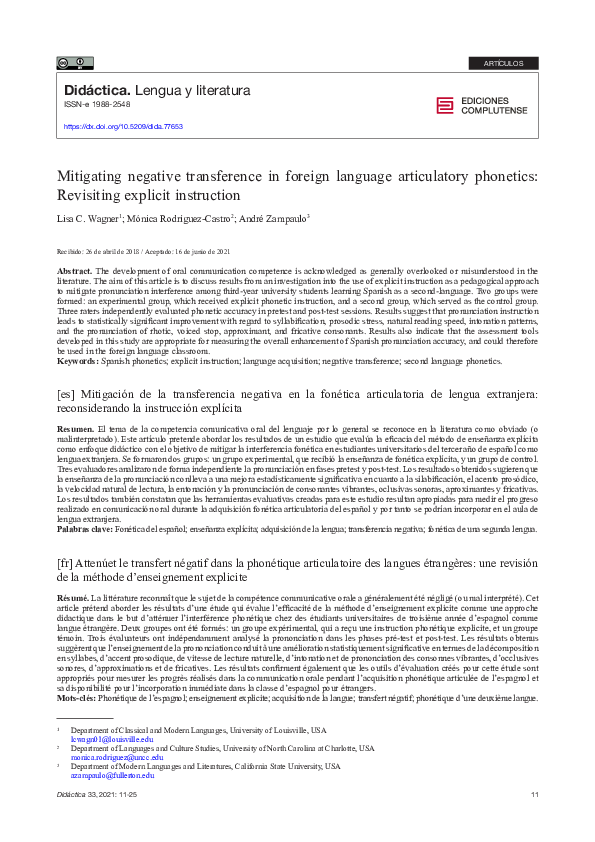 (PDF) Mitigating negative transference in foreign language articulatory ...