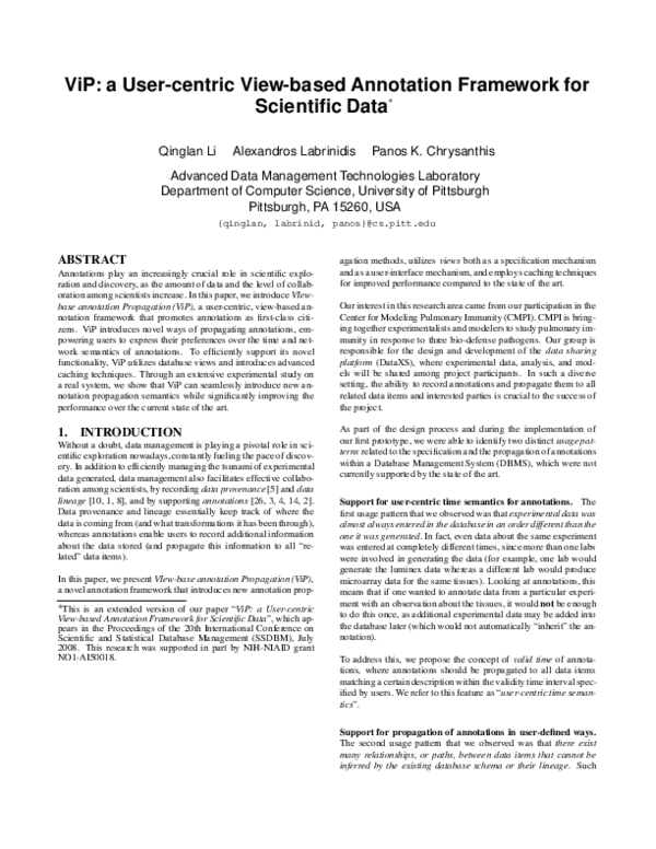 (PDF) ViP: A User-Centric View-Based Annotation Framework for ...