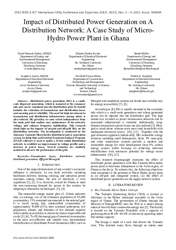 (PDF) Impact of Distributed Power Generation on A Distribution Network ...