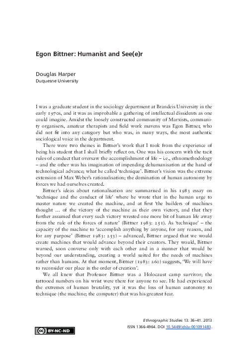 (PDF) Egon Bittner: humanist and see(e)r