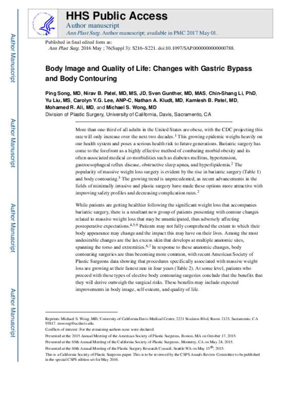 (PDF) Body Image & Quality of Life