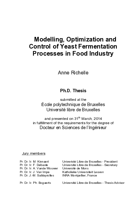 (PDF) Modelling, Optimization and Control of Yeast Fermentation ...