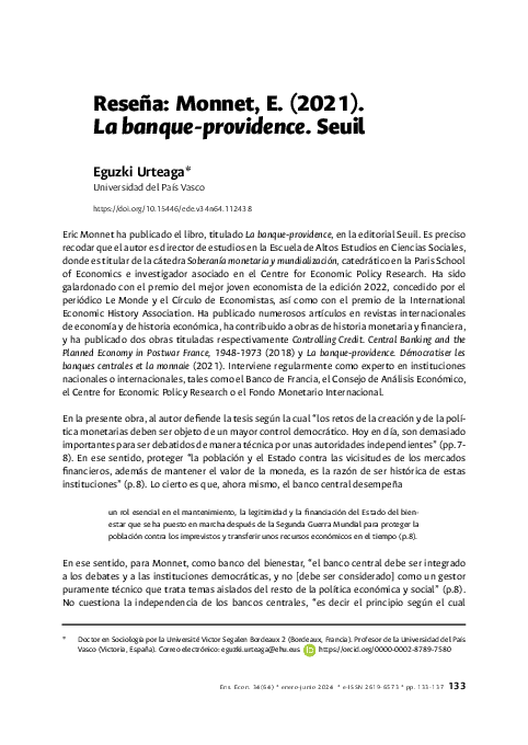(PDF) Resena del libro La banque providence