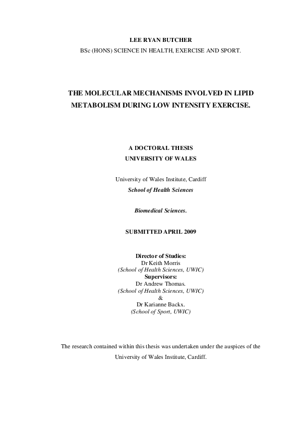 (PDF) The Molecular Mechanisms Involved in Lipid Metabolism During Low ...