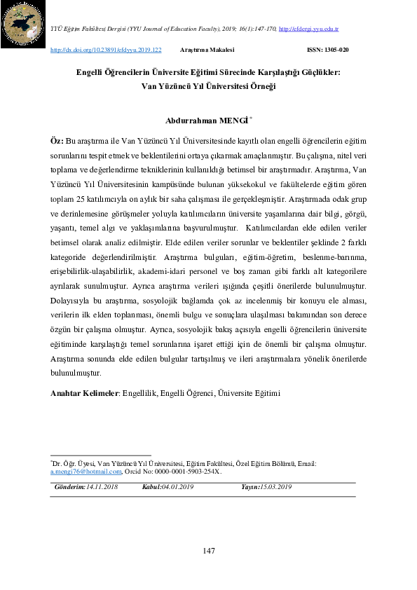 (PDF) Difficulties Faced by Disabled Students During University ...