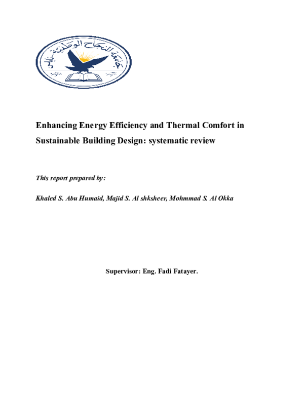 (PDF) Enhancing Energy Efficiency and Thermal Comfort in Sustainable ...