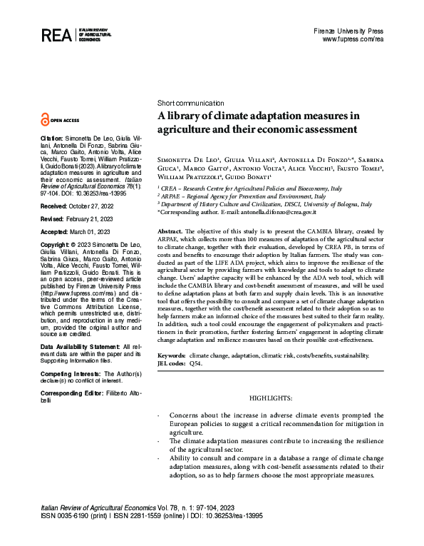 (PDF) A library of climate adaptation measures in agriculture and their ...