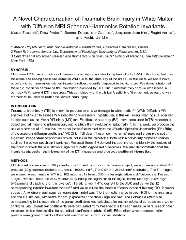 (PDF) A Novel Characterization of Traumatic Brain Injury in White ...