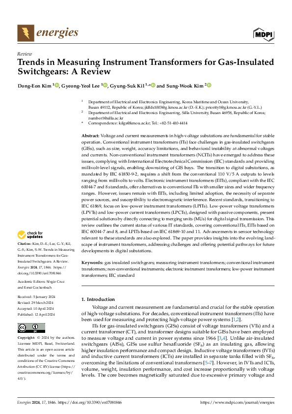 (PDF) Trends in Measuring Instrument Transformers for Gas-Insulated ...
