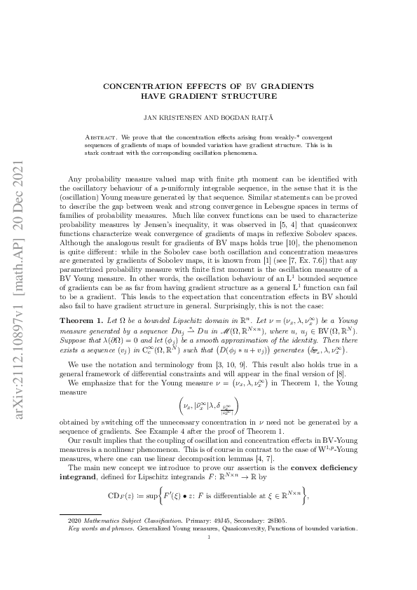 (PDF) Concentration effects of BV gradients have gradient structure