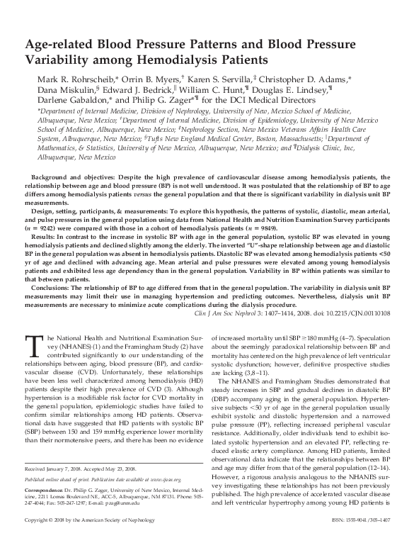 (PDF) Age-related Blood Pressure Patterns and Blood Pressure ...