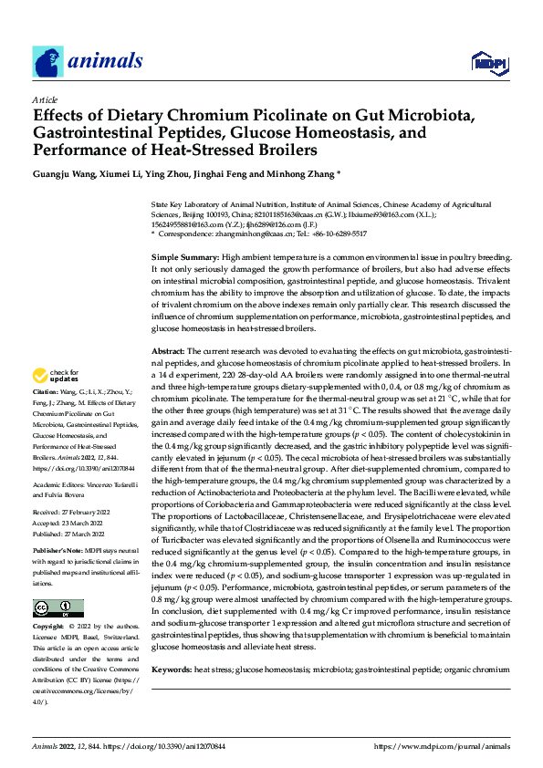 (PDF) Effects of Dietary Chromium Picolinate on Gut Microbiota ...
