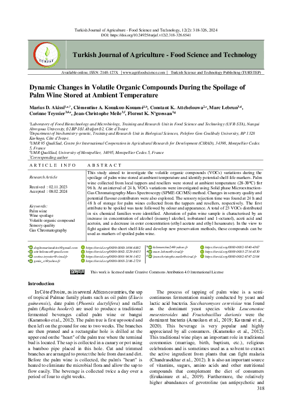 (PDF) Dynamic Changes in Volatile Organic Compounds During the Spoilage ...