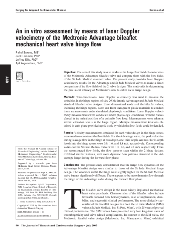 (PDF) An in vitro assessment by means of laser Doppler velocimetry of ...